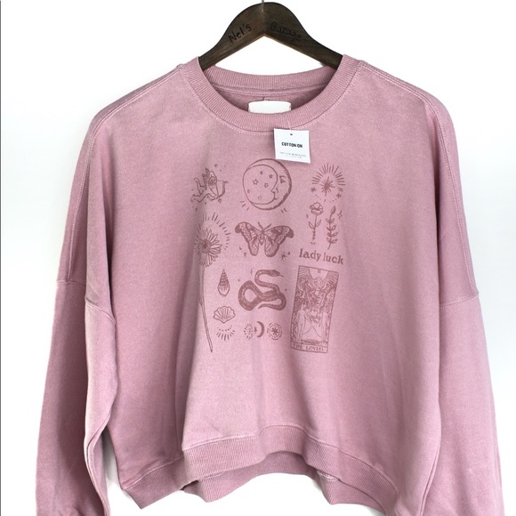 Cotton On Sweaters - COTTON ON Cropped Butterfly Crewneck Pullover Top
